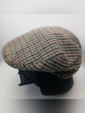 Vintage 70s Kangol Pebbles Gun Club Check Wool Mens Cap